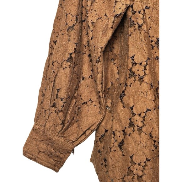Shyanne Button Up Lace Brown Fringe‎ Western Shirt Sz XS - Picture 4 of 7